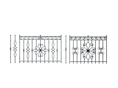 3d欧式古典欧式铁艺护栏模型