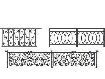 3d欧式古典欧式铁艺栏杆模型