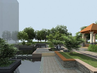 3d公园景观模型