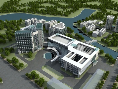 3d医院建筑模型