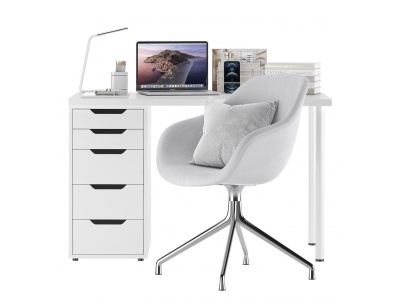 3d现代办公桌椅组合模型