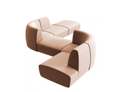 3d现代异形拼接沙发模型