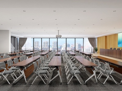 3d现代信息中心会议室模型
