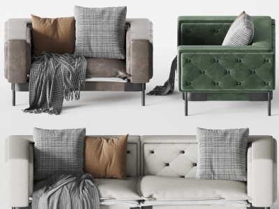 3d现代组合休闲沙发模型
