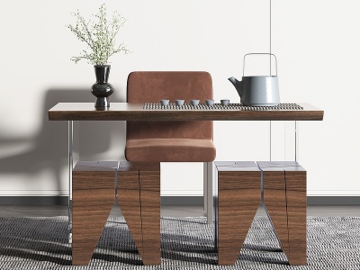 3d现代茶桌椅组合模型