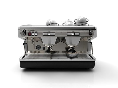 现代风格银色咖啡机模型