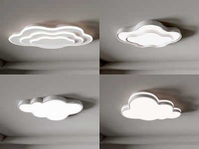 3d现代云朵吸顶灯模型