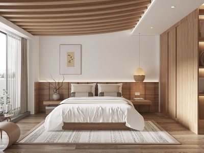 新中式民宿客房模型3d模型