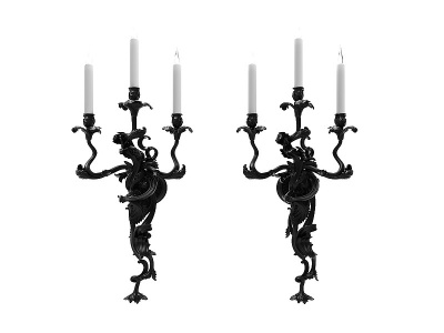 3d现代风格蜡烛壁灯模型