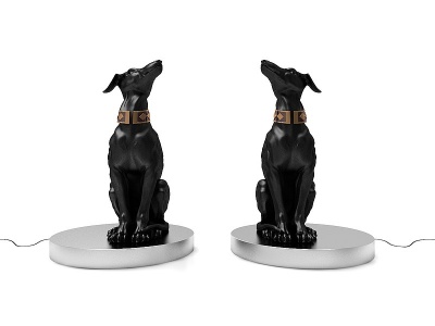 现代风格雕塑小狗摆件模型3d模型