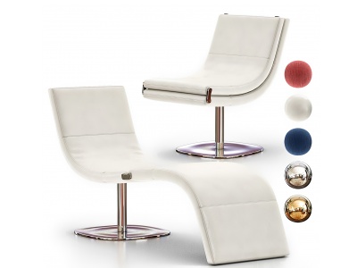 3d现代简约白色休闲椅模型