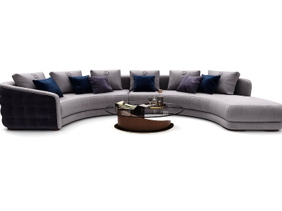 3d现代风格弧形沙发模型
