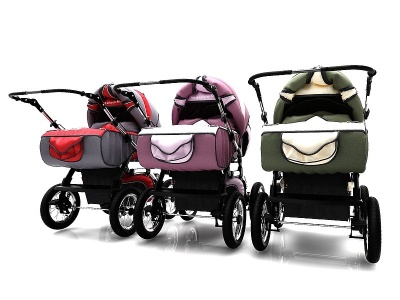 3d现代风格婴儿车模型