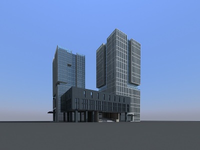 3d中式行政中心办公楼模型