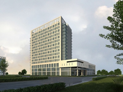 3d现代超高层商业办公楼模型