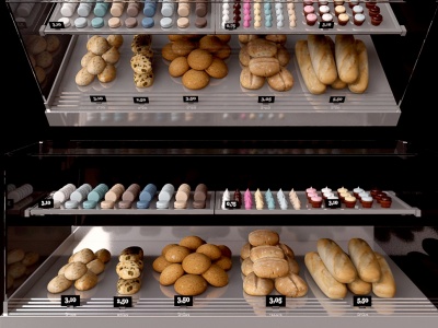 3d现代面包柜模型