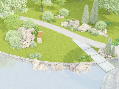 现代公园景观模型3d模型