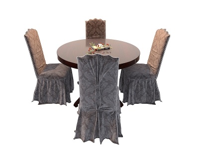 北欧餐厅桌椅模型3d模型