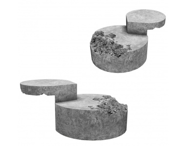 3d风化的石头茶几模型