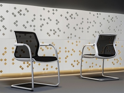 3d现代简约办公单椅组合模型
