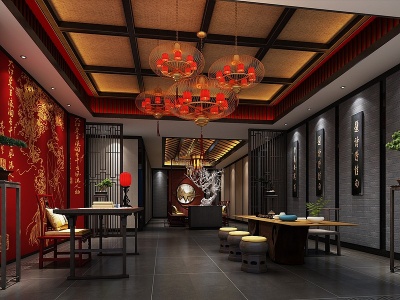 3d中式茶室空间模型