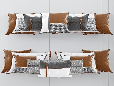 3d抱枕靠枕日用品组合模型