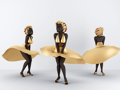 玛丽莲梦露雕塑摆件模型3d模型