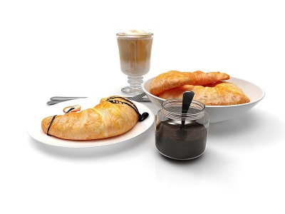 早餐面包食物模型3d模型