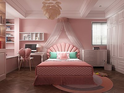 现代家居儿童卧室模型3d模型