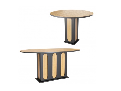 现代实木餐桌模型