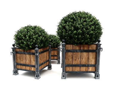 现代风格植物花箱3d模型