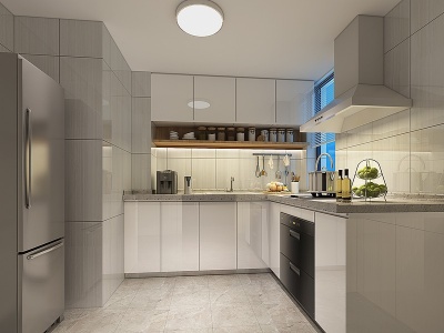 3d现代厨房橱柜壁柜模型
