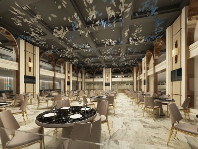 3d现代酒店空间模型