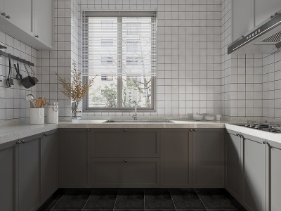 3d现代家居厨房橱柜模型