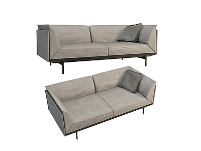 現代布藝雙人沙發模型3d模型