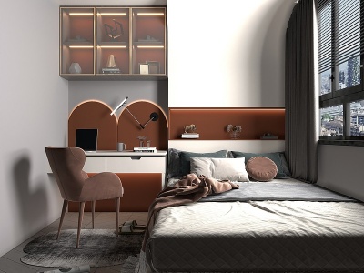 3d现代榻榻米卧室模型