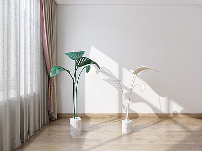 现代落地灯植物灯模型