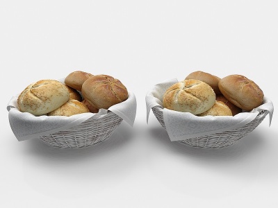 3d现代风格食物点心面包模型