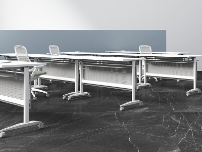 办公培训桌椅3d模型