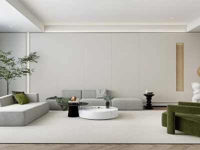 3d现代客厅家居起居室模型