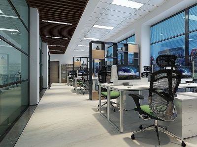 3d现代公共办公室模型