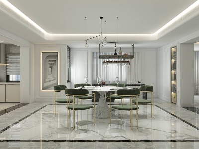3d欧式家居餐厅模型