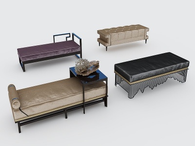 新中式沙发榻模型3d模型