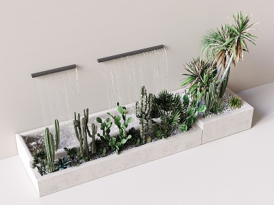 现代植物花坛花箱模型3d模型