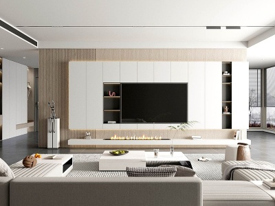 现代风格简约客厅模型3d模型