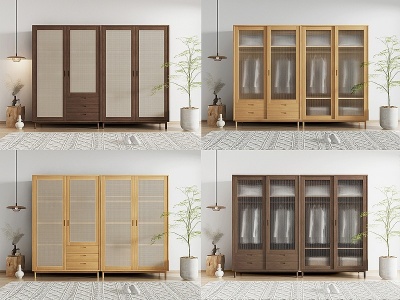 北欧实木衣柜模型3d模型