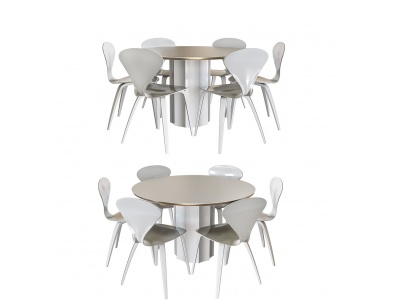 3d后现代餐桌椅模型