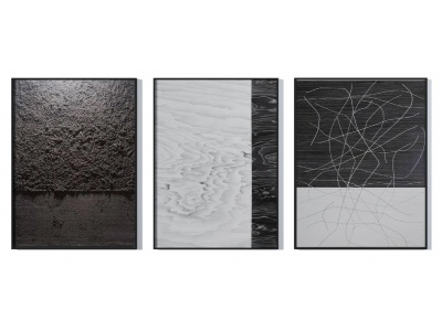3d现代高级黑白灰抽象画模型