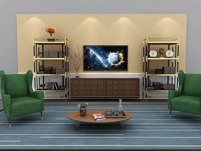 欧式古典电视墙装饰架模型3d模型