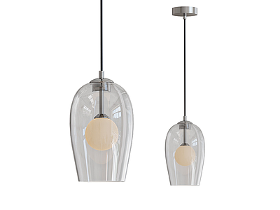 现代玻璃灯罩吊灯模型3d模型
